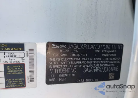 2018 Jaguar Xe 25T from USA, damaged, VIN SAJAR4FX7JCP26946